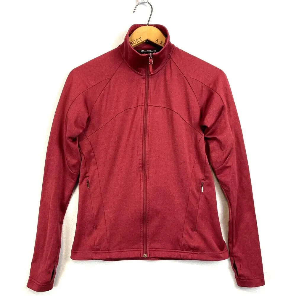 Arc'teryx Jacket Womens Size S Red ELLISON Full Zip Mock Neck Lightweight Jacket - Picture 1 of 11